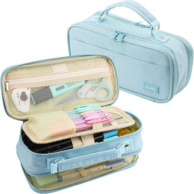 Fmeida Pencil Case, Large Capacity Pencil Case Organizer; Double Zipper Storage Bag