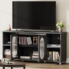 71" Rustic TV Stand, Modern Entertainment Center with Corrugated Glass Cabinet Doors, Open TV Cabinet, Media Console, for Living Room, Bedroom - 4 of 4