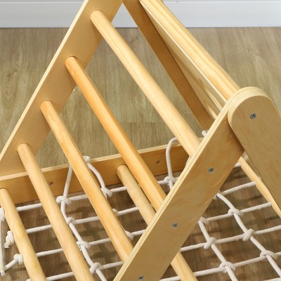 7-in-1 Pinewood Montessori Climbing Set with Slide and Arch