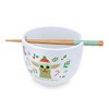 Silver Buffalo Star Wars: The Mandalorian Grogu "Merry Force" Ramen Bowl and Chopstick Set - 2 of 4