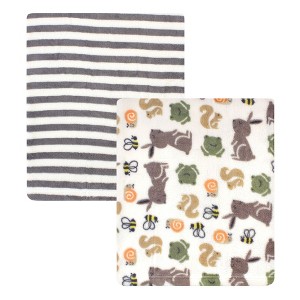 Hudson Baby Infant Boy Silky Plush Blanket, Boy Bunny, 30x36 inches - 1 of 2