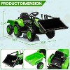 Green 12V 3 in 1 Kids Ride On Excavator Tractor And Trailer With Remote Control Led Lights Music Usb Horn Safety Belt And Long Lasting Battery For Ag - 4 of 4