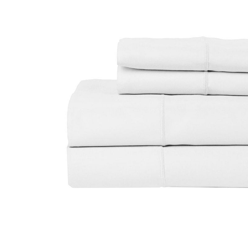 Hotel Concepts 500 Thread Count Sateen Sheet - 4 Piece Set - White, 2 of 5
