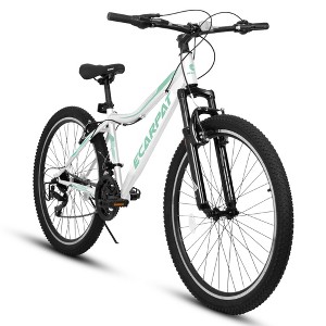Zeus & Ruta 26" Mountain Bike with 21-Speed Gear, Front Suspension, V-Brake, Carbon Steel Frame Bicycle for Teens and Women - 1 of 4