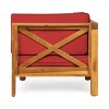 GDFStudio Keith Outdoor Acacia Wood Loveseat and Coffee Table Set with Cushions - 4 of 4