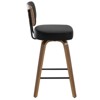 Bekrvio 26"/29" Mid-Century Modern Swivel Bar Stools Set of 1/2/3/4- Faux Leather Upholstered with Back and Bent Wood Legs,Ideal for Kitchen Island - 3 of 4