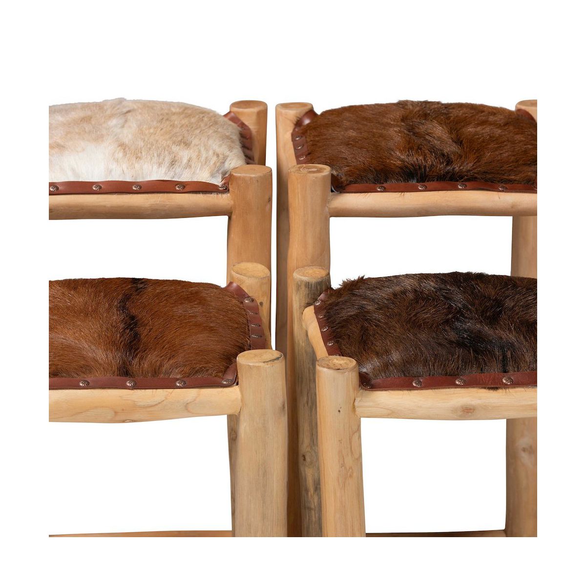 bali & pari,Rivera Genuine Goat Leather Bar Stool - Rustic Boho Seating with Teak Wood - thumbnail 7