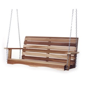 All Things Cedar Wooden Front Porch Swing, Outdoor Backyard Patio or Deck Bench Seating Handcrafted Furniture - 1 of 4