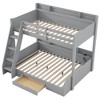 Merax Twin over Full Bunk Bed with Built-In Storage, LED Lights, Charging Station - 3 of 4