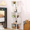 Aoibox White Geometric S-Shaped 6 Tier Bookshelf Modern Metal and Wood Freestanding Display Storage Shelf Room Divider - 2 of 4