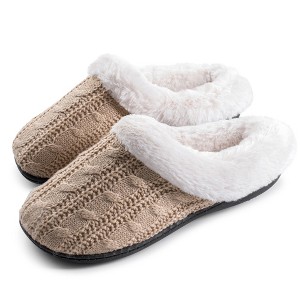 Roxoni Women's Slippers Cable Knit Super Cozy Comfort Clog - 1 of 4