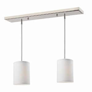 Albion 2-Light Fabric Pendant Fixture with Adjustable Rods - Elegant Brushed Nickel Design - 1 of 1
