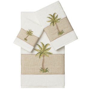 Linum Home Textiles 100% Turkish Cotton COLTON Embellished Towel Set - 1 of 4