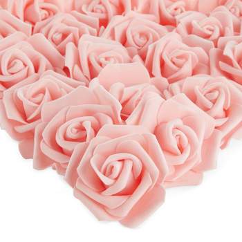 Juvale 100 Pack Foam Pink Flowers, 3 Inch Artificial Stemless Roses for Crafts, Wall Decorations, Wedding Receptions, Spring Decor, and DIY Projects
