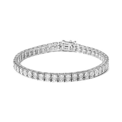 Haus of Brilliance Silver 1/10 Cttw Diamond Link Bracelet