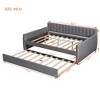 TIRAMISUBEST Full Size Upholstered daybed with Trundle and Wood Slat Support - 3 of 4