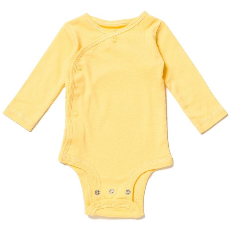 Cozeeme 3 Pack Long Sleeve Bodysuits Blue Grey Yellow Newborn to Infant 
, 2 of 9