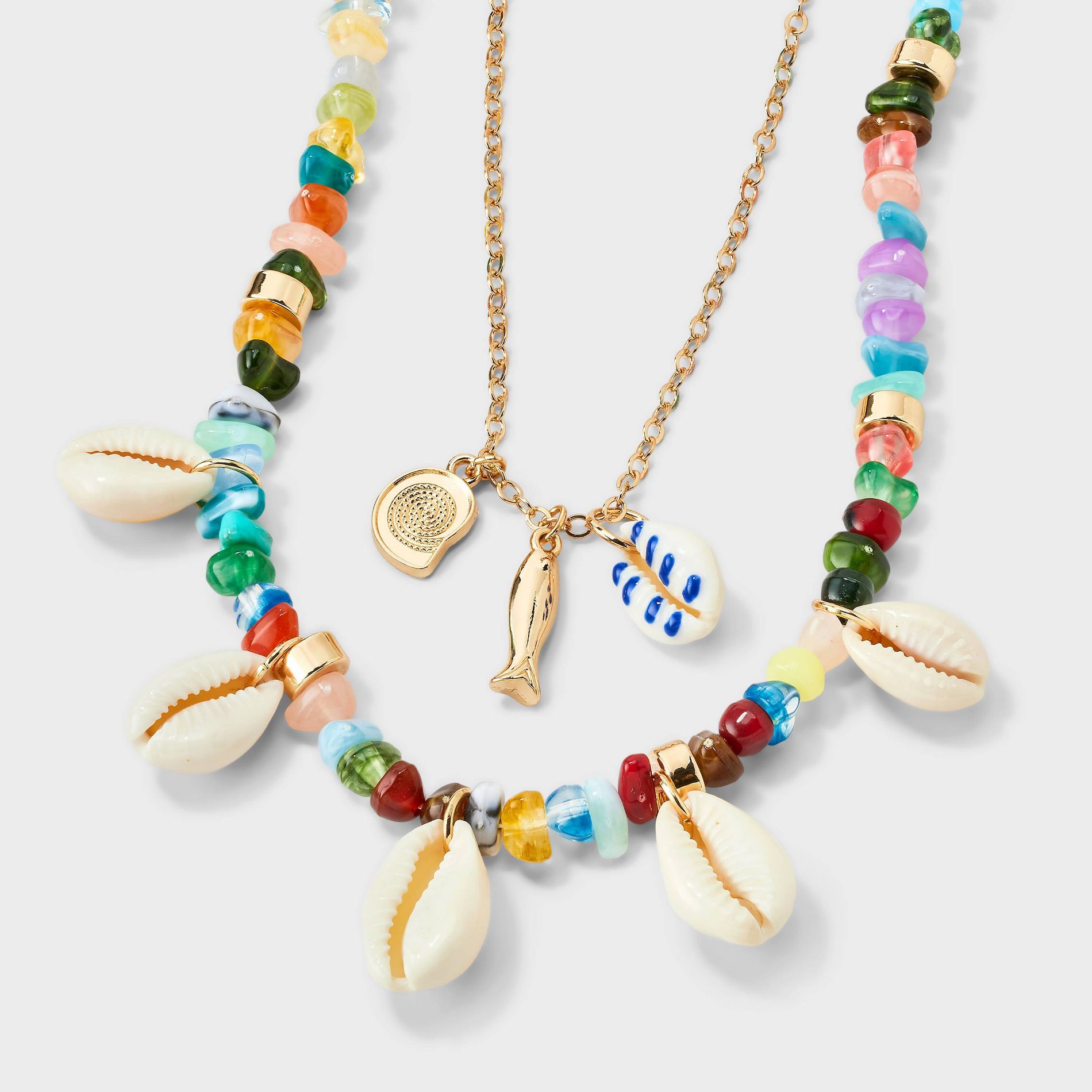 Multi-Strand Beaded Charm Necklace - Universal Thread™ Multicolor