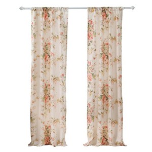 Greenland Home Fashions Grace Embrace Beauty Luxurious Modern Window Treatment Panel Pair Window Each Panel 42"x84" Buttercup - 1 of 4