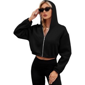 Coolmee Women's Zip Up Hoodies Jackets Sweatshirts Fashion Outfits Winter Clothes - 1 of 4