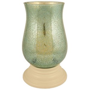 Pacific Accents Alexandria Mercury 13.5'' Glass Hurricane With 3''x6'' Inch Flameless Wax Candle - 1 of 3