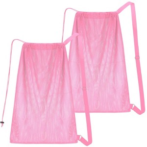 Generic 2 Packs Swim Bag Mesh Drawstring Backpack Oversized, Large Mesh Drawstring Backpack - 1 of 4