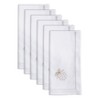 Saro Lifestyle Merry and Bright Ornament Embroidered Napkin (Set of 6), White, 20"x20" - 3 of 3
