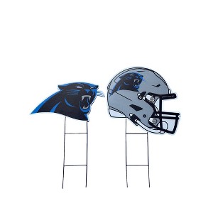 NFL Carolina Panthers 2pk Logo and Helmet Garden Stake Set - 1 of 1