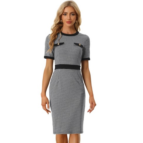 Allegra K Women's Round Neck Cap Sleeve Work Office Dresses : Target