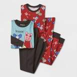 Boys' Piggy 4pc Snug Fit Long Sleeve Pajama Set - Black