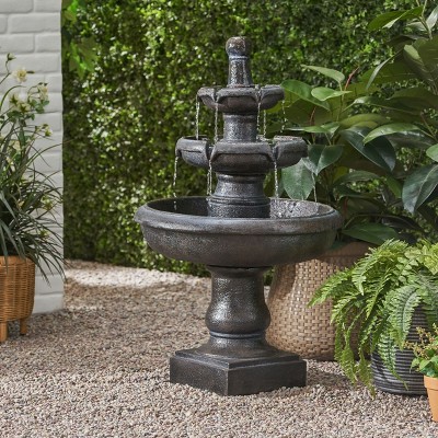 XIYUYEU Water Fountain Outdoor Garden Fountains with Lights Hand Crafted Outdoor Fountain Weather Resistant