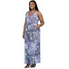 24seven Comfort Apparel Plus Size Purple Paisley Sleeveless V Neck Maxi Dress With Pockets - image 2 of 4