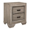 NicBex Nightstand with 2 Drawers,1pc Side Table with Black Cup Pulls  and Brown Finish,23.5 inch Bedside Table for Bedroom,Living Room,Brown/Gray - 3 of 4