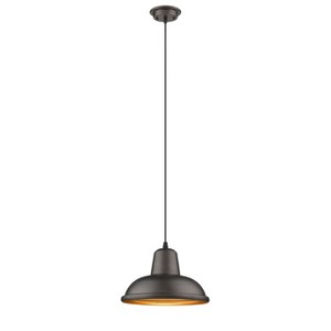Chloe Lighting Ironclad Industrial-Style 1 Light Rubbed Bronze Ceiling Mini Pendant 10" Wide - 1 of 3