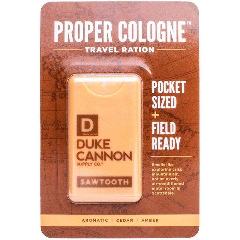 Duke Cannon Supply Co. Travel Ration Proper Cologne - Sawtooth - 0.35 fl oz: Earthy Scent, Spray, 1 Pack