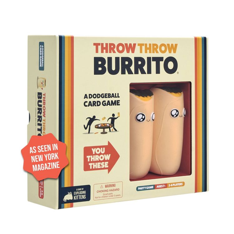 Throw Throw Burrito by Exploding Kittens - A Dodgeball Card Game: Quick 15-Minute Party Fun with 2-6 Players, 1 of 7