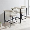 Set of 2 Bar Stools, Dining Chairs, Upholstered Counter Height Chairs with Armrests, Bar Chairs for Kitchen, Dining Room - 3 of 4