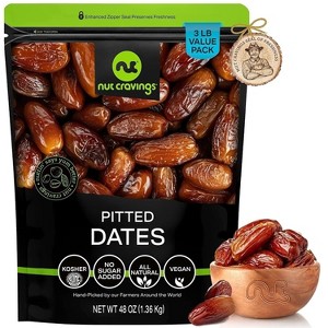 Nut Cravings Dried Deglet Noor Dates: Pitted, Unsweetened and All Natural - 1 of 4