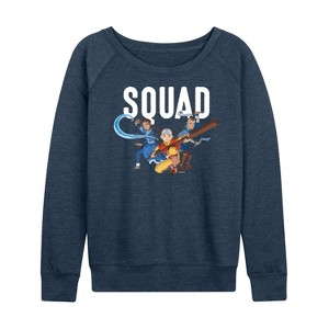 Women's - Avatar: The Last Airbender - Trio Squad Lightweight French Terry Wide Neck Long Sleeve Shirt - 1 of 4