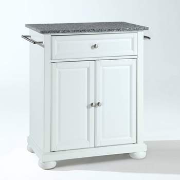 Alexandria Granite Top Portable Kitchen Island/Cart White/Gray - Crosley