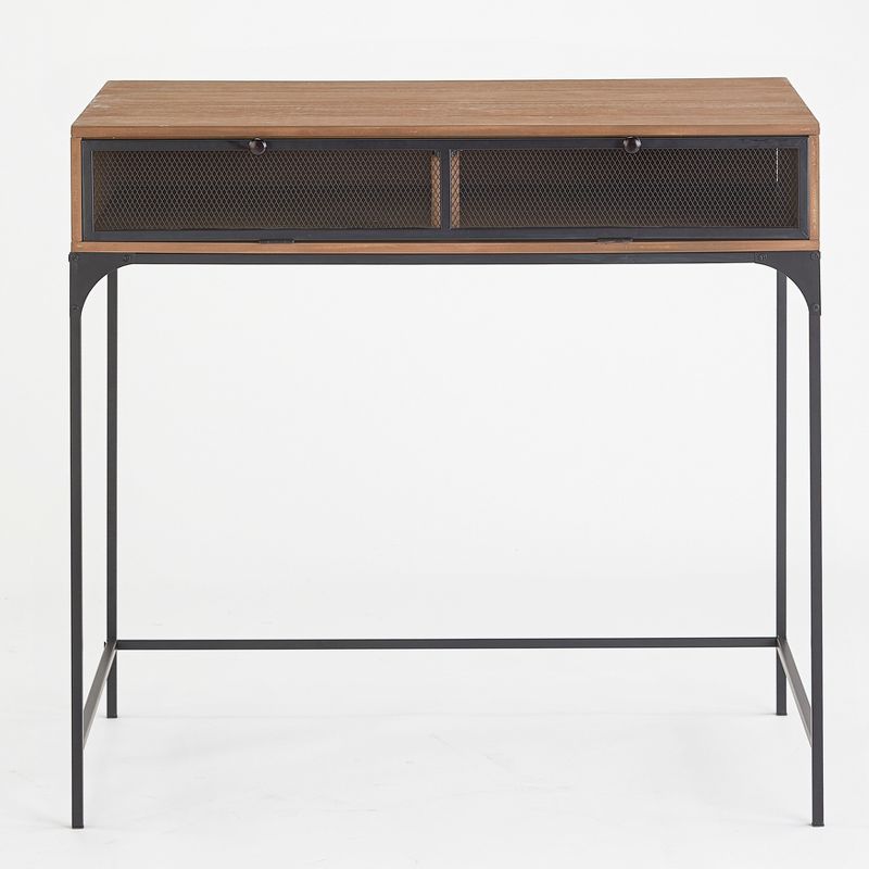 The Lakeside Collection Industrial Farmhouse Style Desk with Storage, 3 of 9
