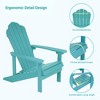 Sonkuki 4-Pack Faux Wood Adirondack Chair with High Back and Wide Seat - 3 of 4
