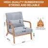 Rbied Mid-Century Modern Style Wood Accent Chair Living Room Chairs Reading Chair with Pillow and Cushion - 2 of 4