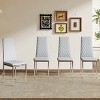 Set of 4 PU Leather Dining Chairs with Diamond-Patterned Backrest, Comfortable Padded Seat, and Sturdy Metal Legs for Dining Room-Coolbibila - 3 of 4