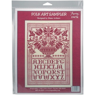 Imaginating Counted Cross Stitch Kit 10"X14.75"-Folk Art Sampler (14 Count)