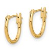 Black Bow Jewelry 11mm Children's Hinged Post Hoop Earrings in 14k Yellow Gold - 2 of 4