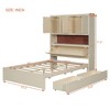 TIRAMISUBEST Full Size Platform Bed with Charging Station, Wooden Bed Frame with Storage Headboard & Drawers - 3 of 4