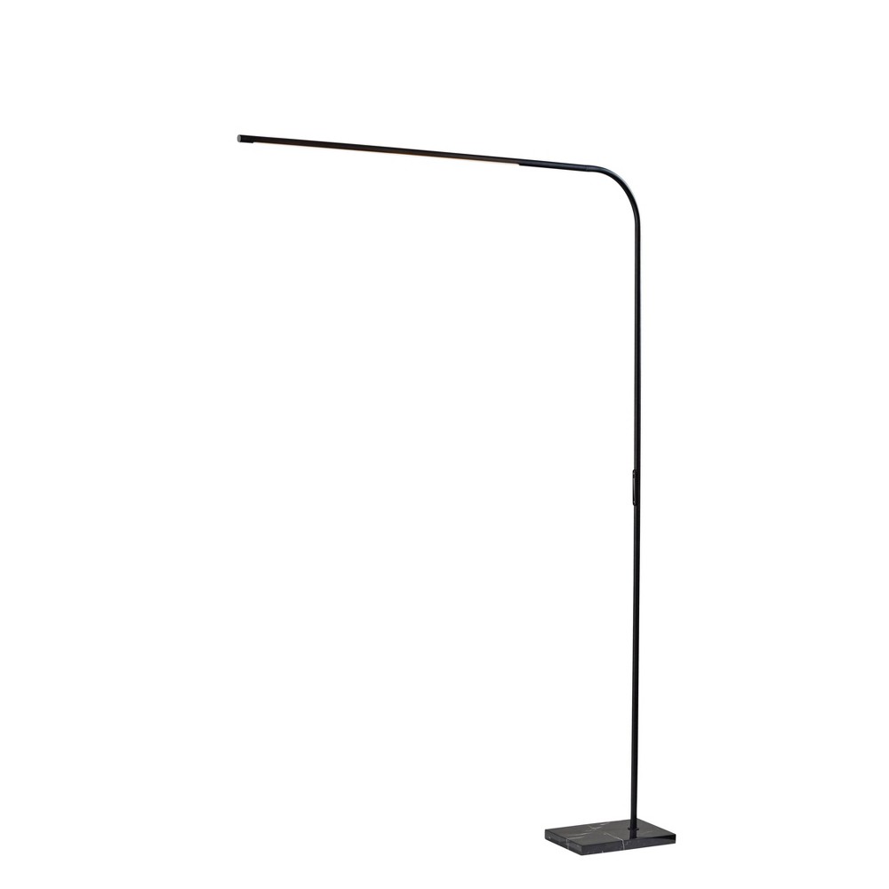 Photos - Floodlight / Street Light Adesso Cullen Arc Lamp with Smart Switch  Black: Marble Base, ETL Listed, Touch Sensor (Includes LED Light Bulb)