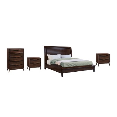Abbyson Living Mid-Century Modern Queen Size Wood Bed Queen