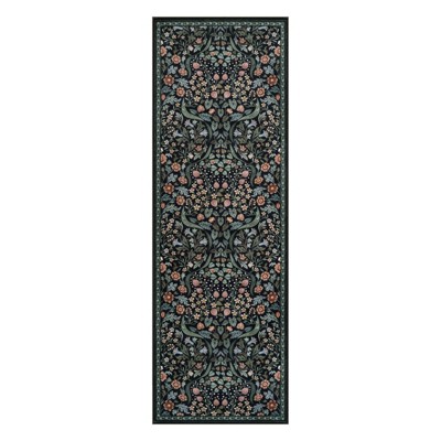 Lahome GST Intricate Floral Abundance Short Pile Velvet Rectangular Indoor Area Rug